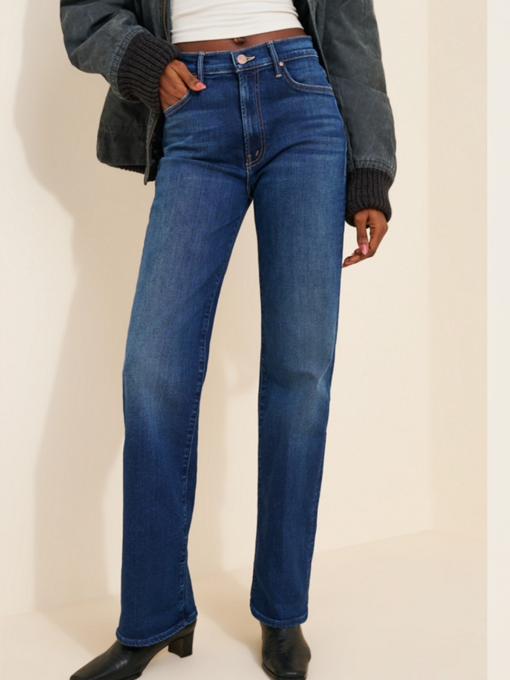 MOTHER The Kick It Trouble Maker Straight Leg Denim